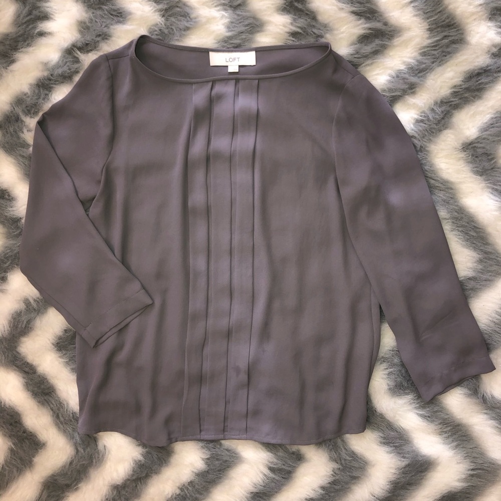 ANN TAYLOR LOFT grey blouse 💠
